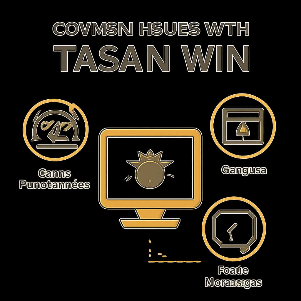 An educational diagram showcasing common issues related to the Tasan Win app.