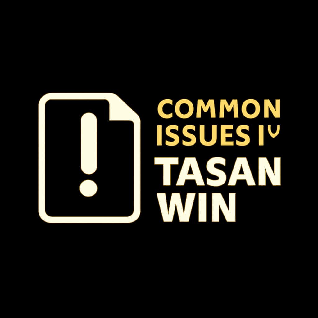 A badge symbolizing guidance for common issues with Tasan Win.
