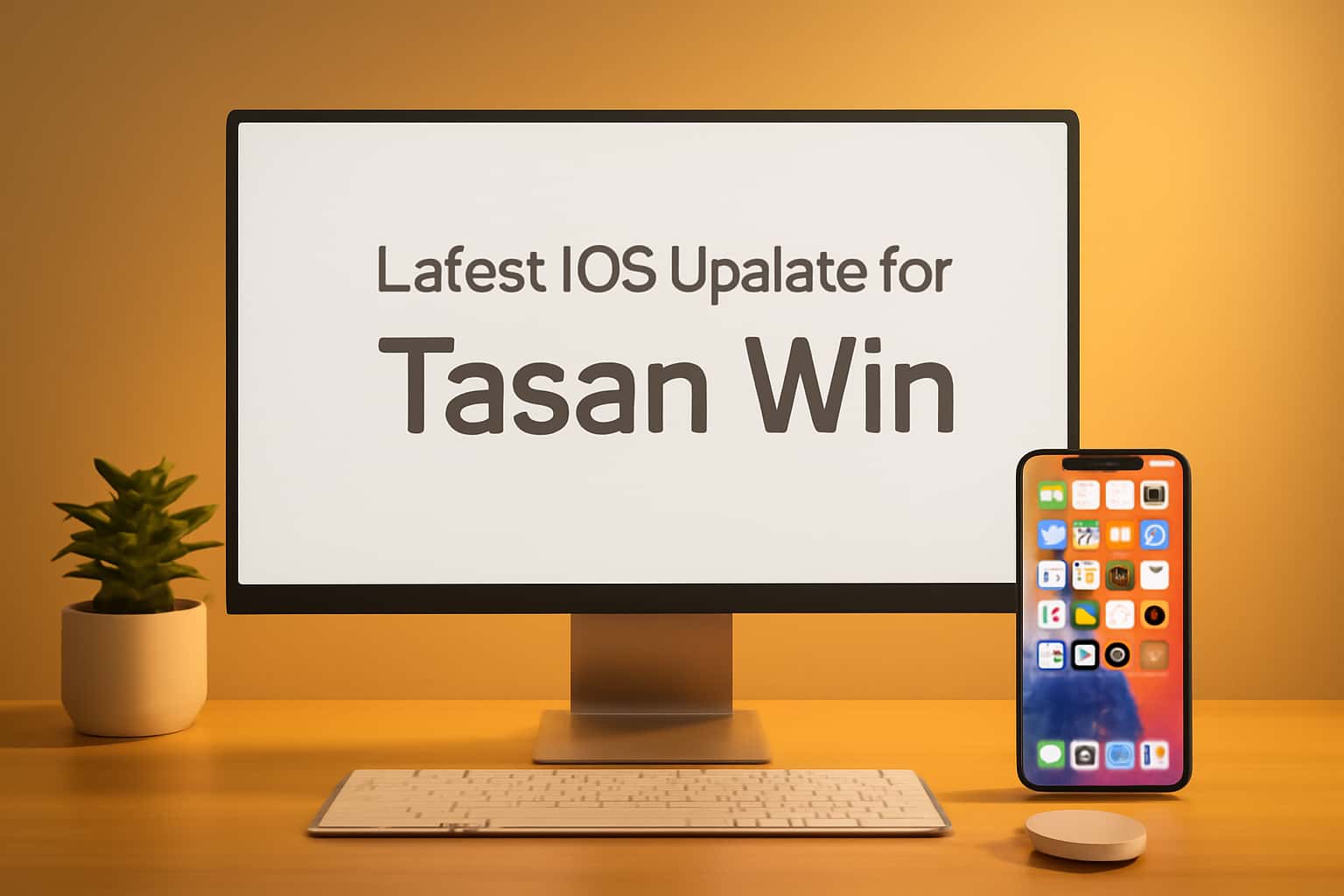 Informational scene about the Latest iOS Update for Tasan Win.