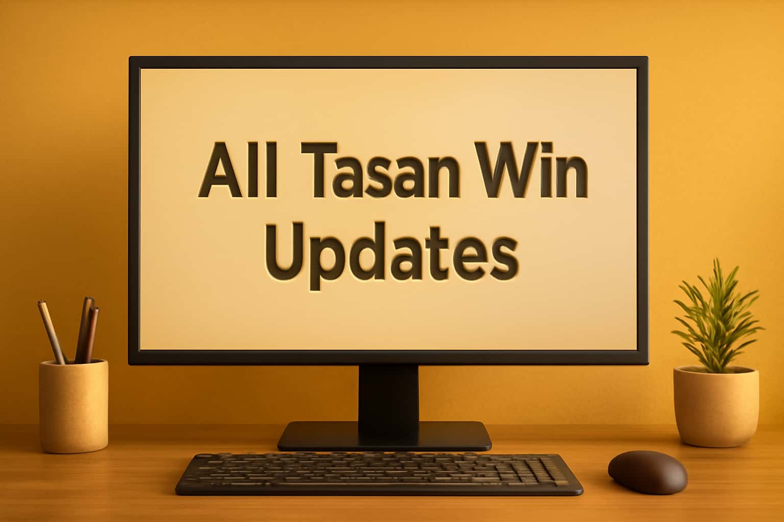 Informational scene displaying Tasan Win updates.