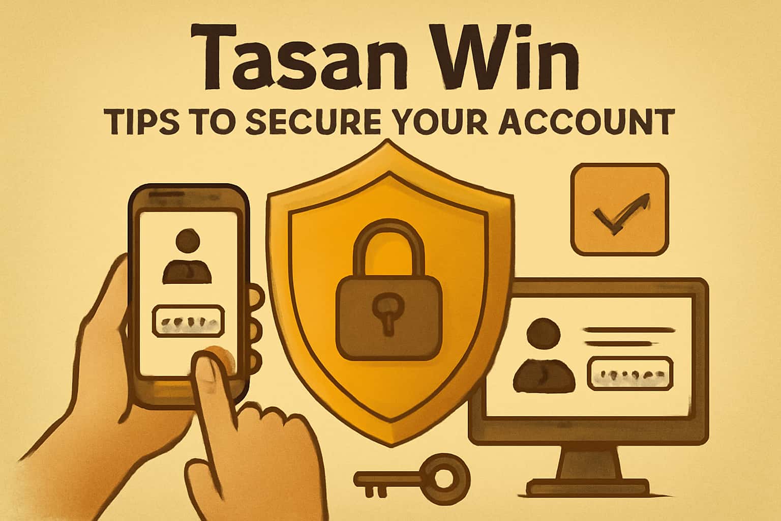 An informational graphic showcasing security tips for Tasan Win Account.