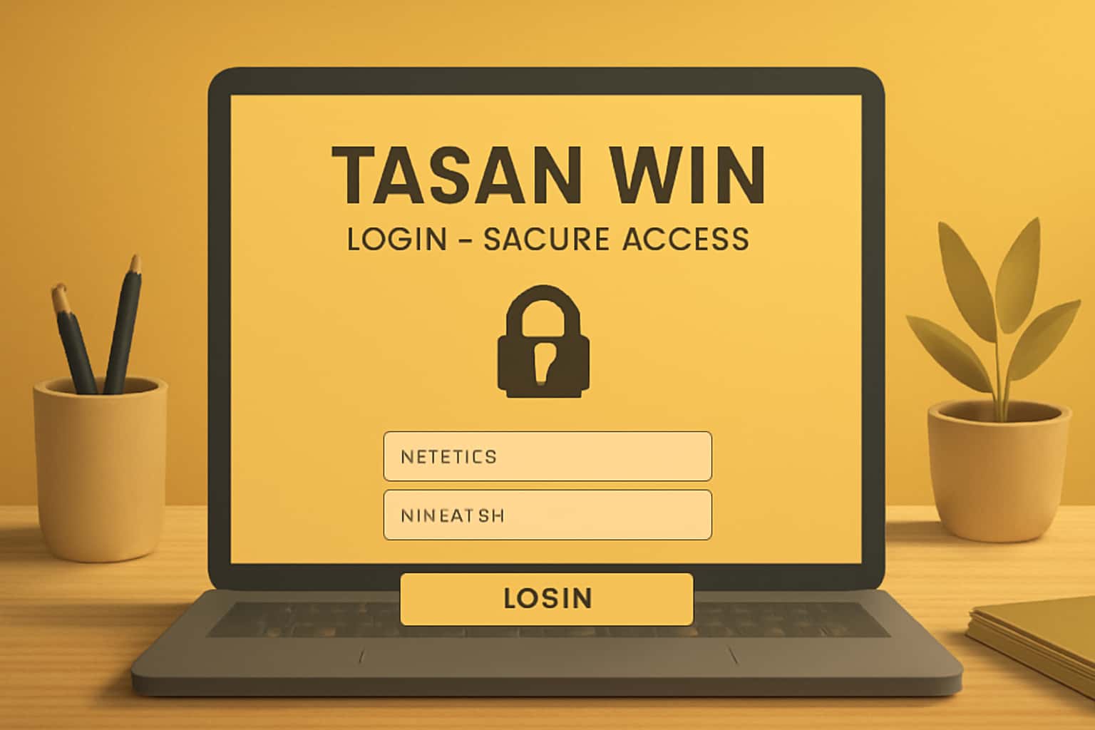 Visual representation of Tasan Win Login interface in a high-tech design.