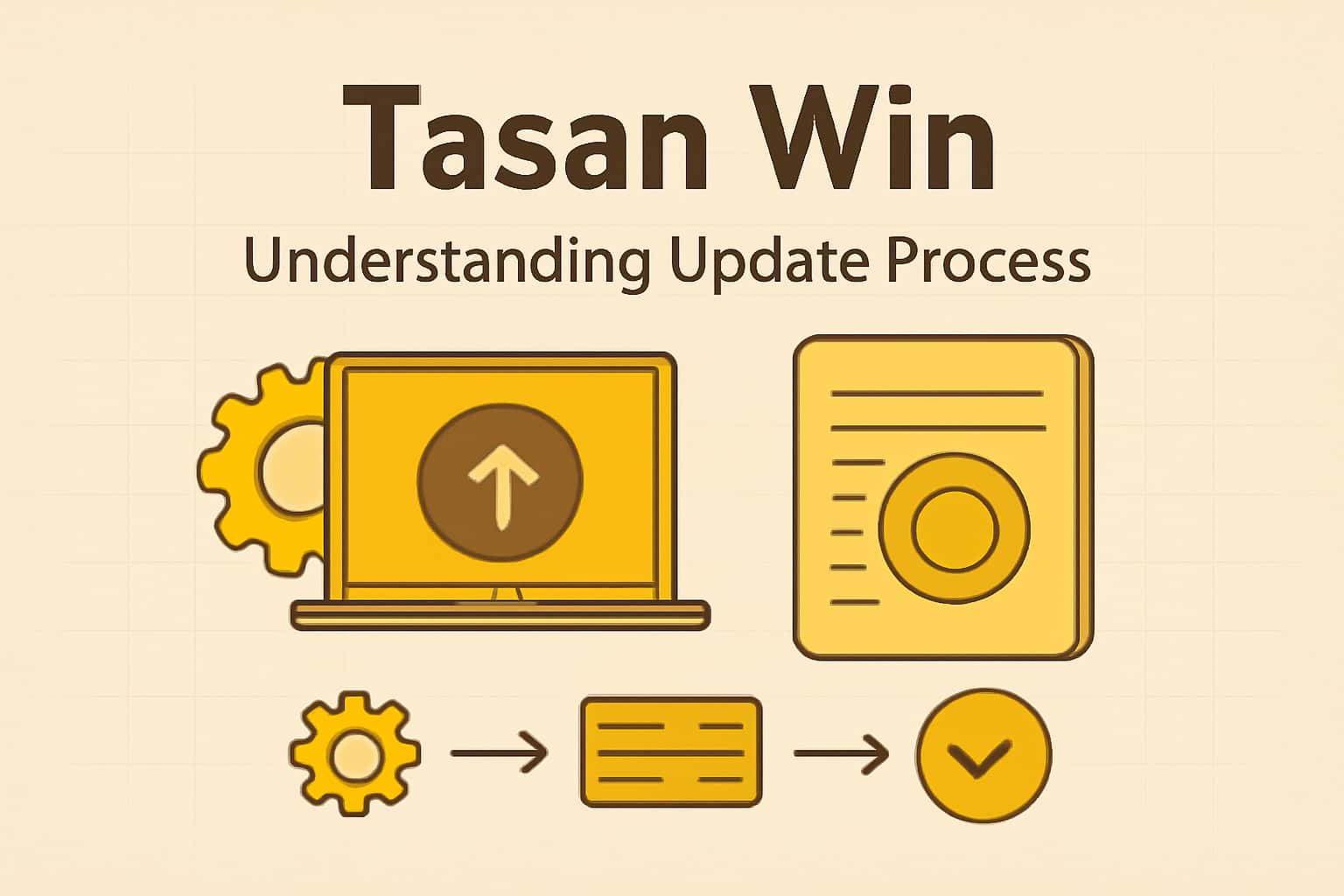 Informational scene depicting the Tasan Win update process.