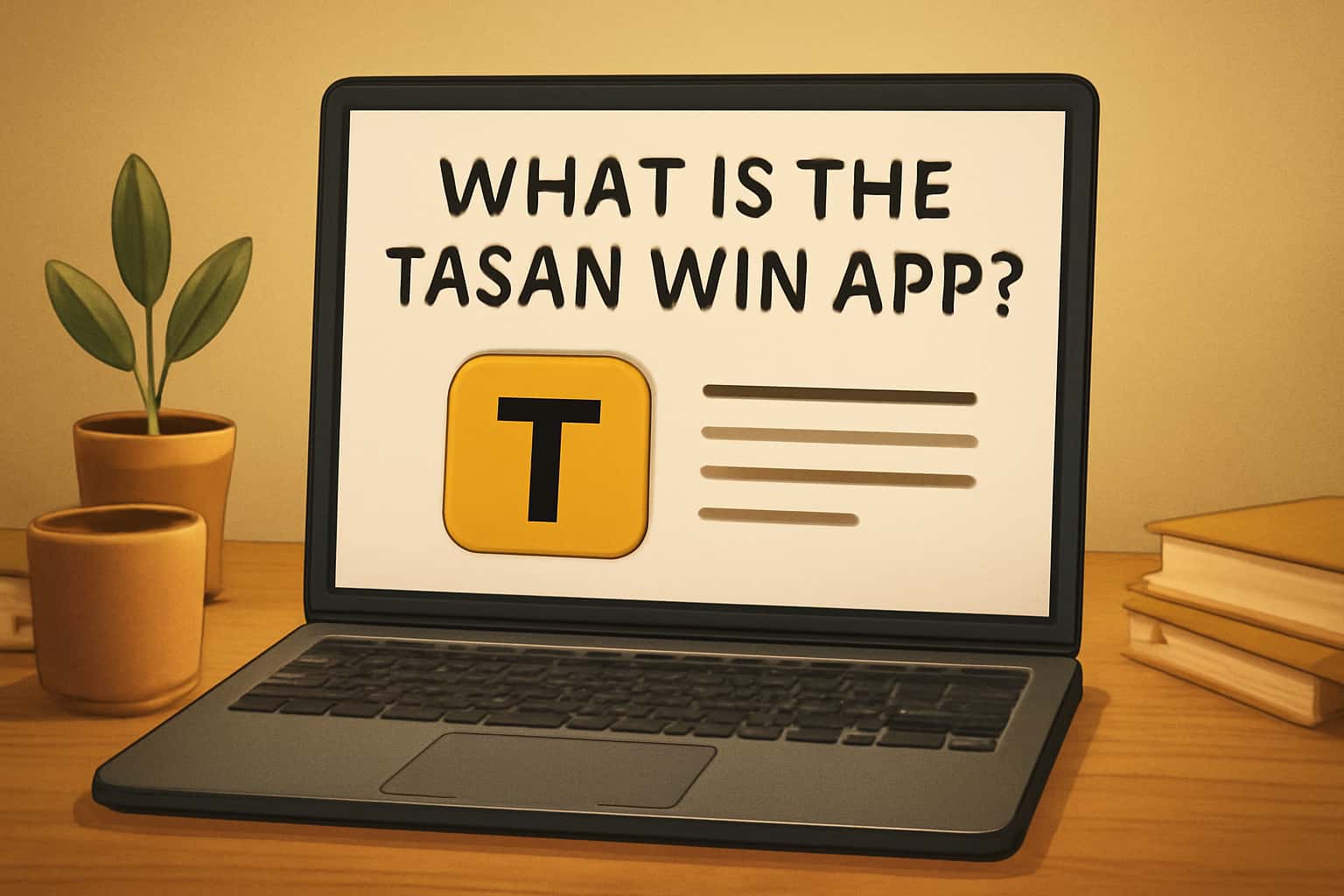 A visual representation illustrating the Tasan Win App with a neutral educational theme.